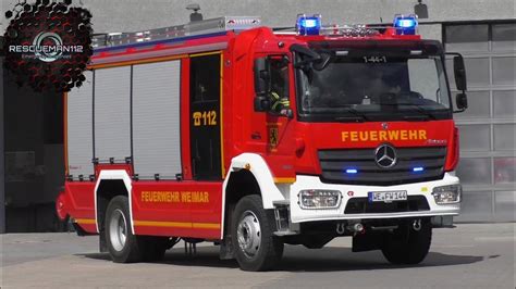 Erste Einsatzfahrt Neues Hlf Berufsfeuerwehr Weimar Youtube