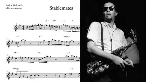 Jackie McLean S Alto Sax Solo TRANSCRIPTION On Stablemates Eb YouTube