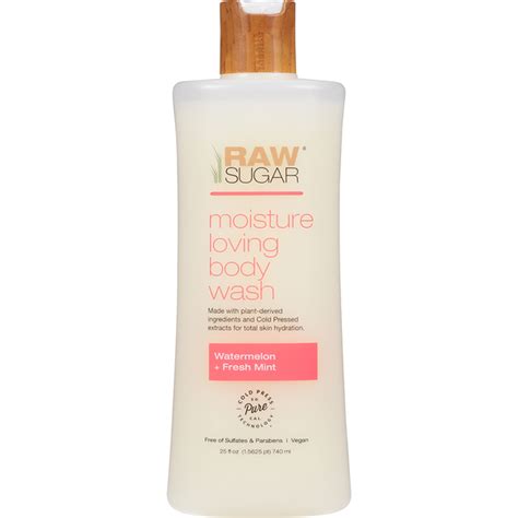 Raw Sugar Body Wash Moisture Loving Watermelon Fresh Mint 25 Fl Oz