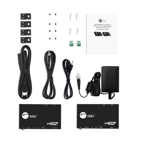 SIIG 4K HDR HDMI 2 0 HDBaseT Extender Over Single Cat5e 6 With RS 232