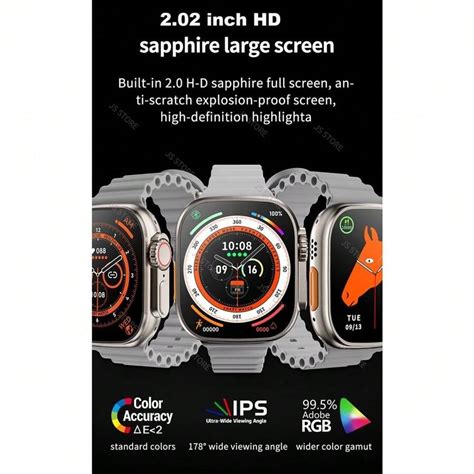 Watch U9 Ultra 2 Smartwatch Série 9 Bússola 22 Tela Grande 49mm Pista