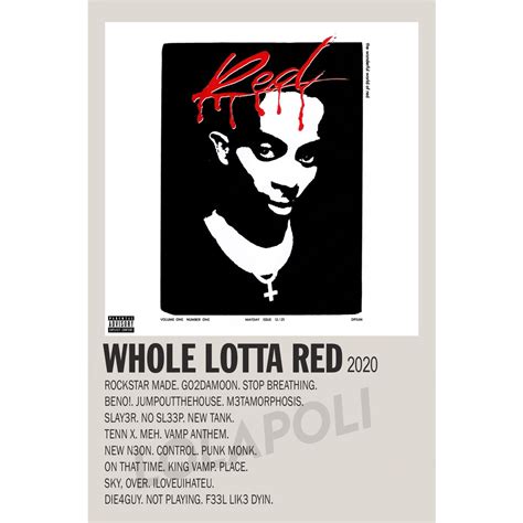 Poster Cover Album Whole Lotta Red Playboi Carti Shopee Singapore