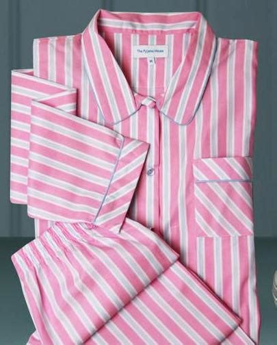 Ladies Pyjamas In Fine Cotton Candy Stripe The Pyjama House