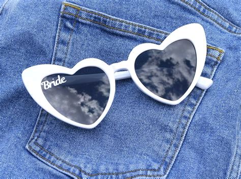 Bride Sunglasses Hen Party Sunglasses Heart Sunglasses Retro White Heart Sunglasses Hen