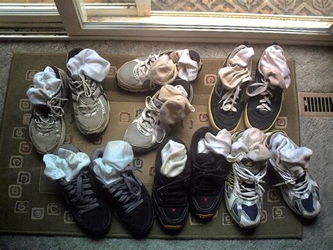 pile  stinky dirty socks  shoes