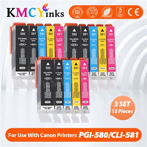 Kmcyinks Pcs Pgi Cli Ink Cartridge For Canon Pixma Ts Ts