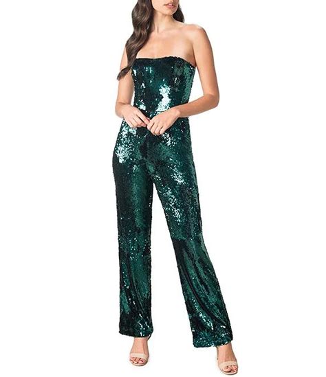 Dress The Population Andy Sequin Wide Leg Strapless Jumpsuit Dillards In 2023 Dress The