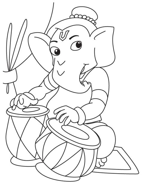 Kids Colour Ganesh Drawing