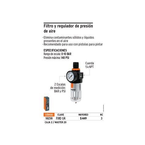 Regulador Y Filtro De Aire Truper Npt