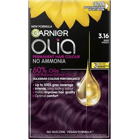 Garnier Olia Permanent Hair Colour Deep Violet Each Woolworths