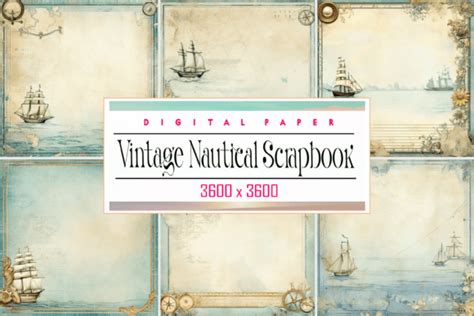 Vintage Nautical Scrapbook Graphic By Printable Design · Creative Fabrica