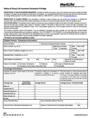 Fillable Online Life Insurance Conversion Form Fax Email Print Pdffiller