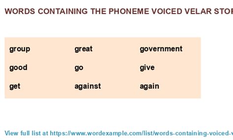 Words containing the phoneme voiced velar stop /ɡ/ (500 results)