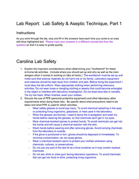 Activity 1 Lab Safety Aseptic Technique Inoculation 40 Off