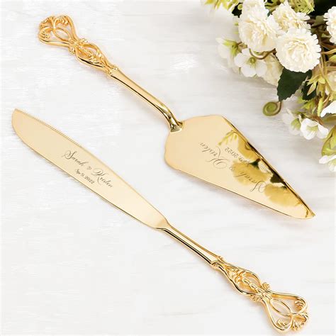 Amazon Personalized Engraving Cake Knife And Server Set Wedding