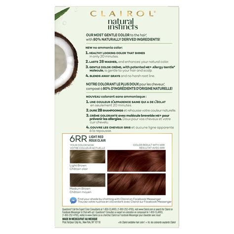 Clairol Natural Instincts Demi Permanent Hair Color Creme 6rr Light