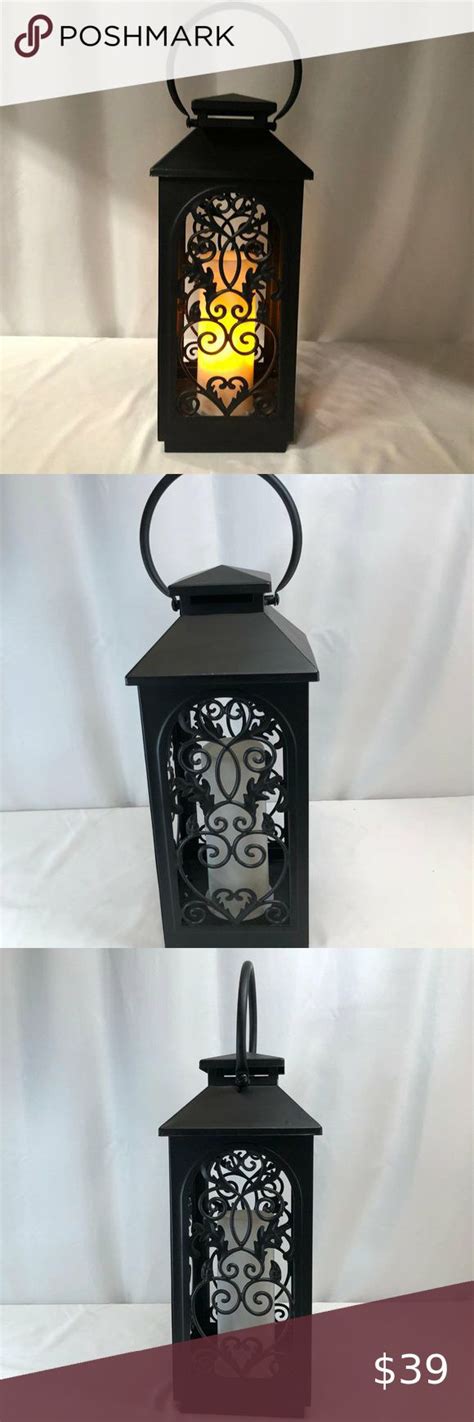 As Is 21 Metal Indoor Outdoor Flickering Flame Lantern By Valerie