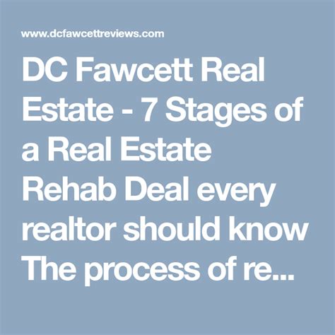 Dc Fawcett Real Estate 7 Stages Of A Real Estate Rehab Deal Every