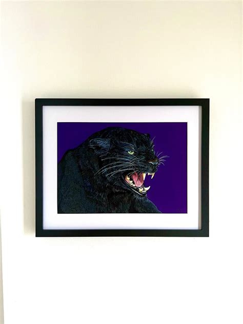 Black Panther Acrylic Painting of Black Leopard Cat - Etsy