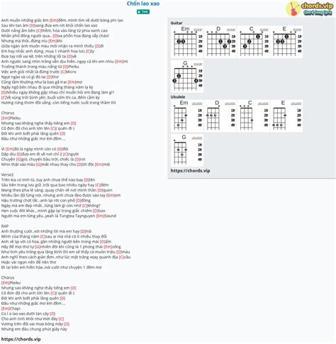 Chord: Chốn lao xao - TeA - tab, song lyric, sheet, guitar, ukulele ...