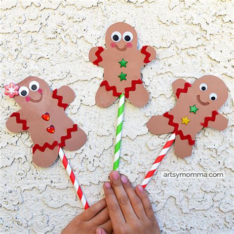 Gingerbread Man Puppet Craft and Gingerbread Books - Artsy Momma