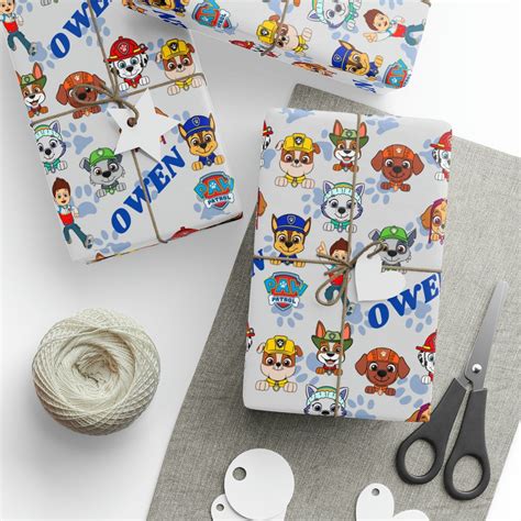 Paw Patrol Wrapping Paper Customized Paw Patrol Gift Wrap Etsy