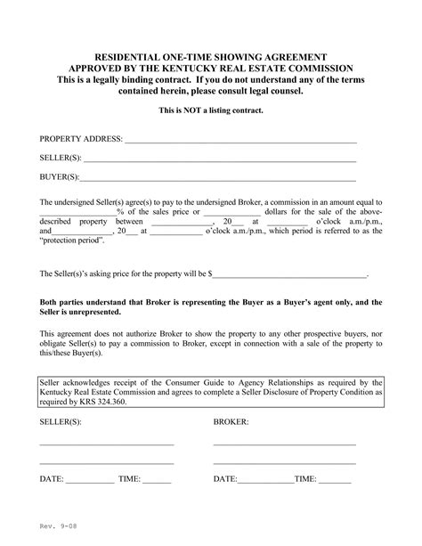 One Time Showing Agreement Pdf Form Formspal