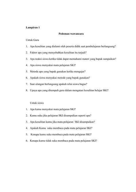 Pertanyaan Wawancara Organisasi 5