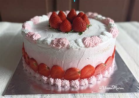 Resep Strawberry Chiffon Cream Cake Oleh Ummu Marwa Cookpad