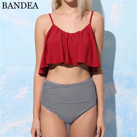 BANDEA High Waist Swimsuit Women 2019 Bikini Set Vintage Retro Swimwear