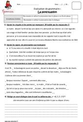 Evaluation Ponctuation Cm Bilan Et Controle Corrig Pdf Imprimer