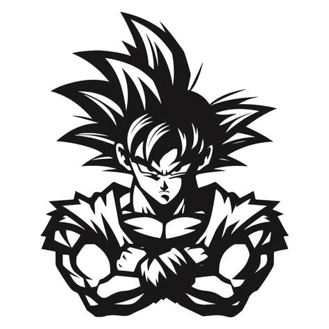 Free Dragon Ball Son Goku Svg Black And White Svg Vector File For Laser