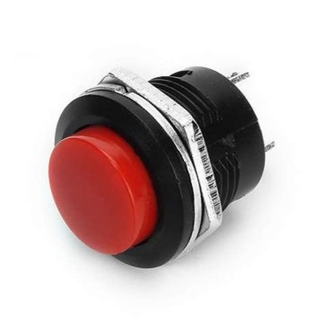 R13 507 16mm 2 Pin Self Reset Round Cap Push Button Switch Red