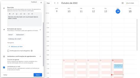 Calendário do Google Agendamento de Compromissos