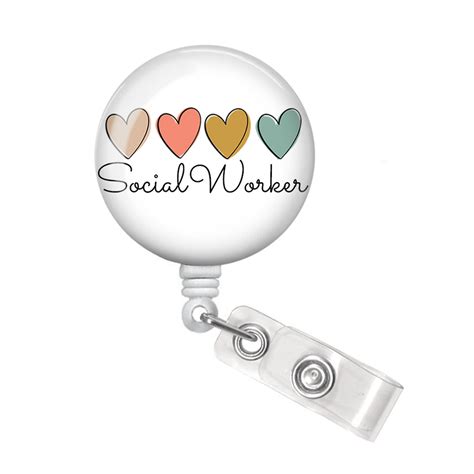 Social Worker Badge Reel Social Worker Badge Holder Social | Etsy