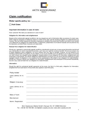 Fillable Online Documents Required To File A Claim Under Marine Hull