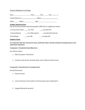 Fillable Online Latech Guided Observation Form Latech Fax Email Print