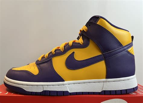 Nike Dunk Hi Retro Lakers Court Purple Gold Dd Men S W