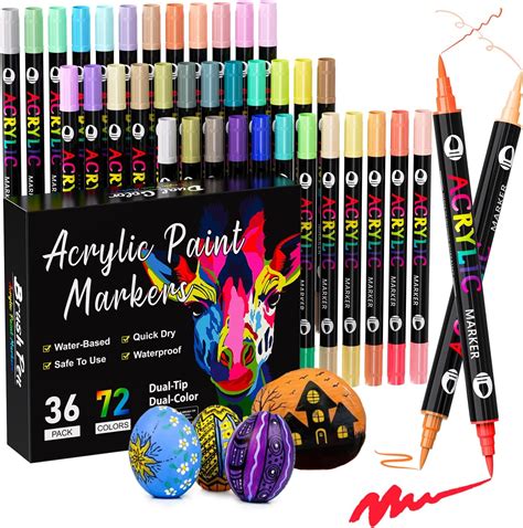 Hhhouu Couleurs Feutre Pinceau Double Pointe Aquarelle Stylo