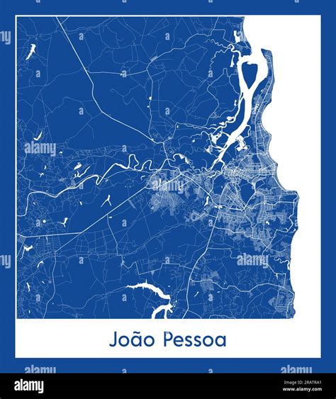 Joao Pessoa Brazil South America City Map Blue Print Vector Illustration Stock Vector Image