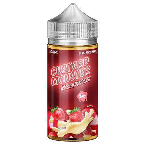 Custard Monster Strawberry 100ml Premium E Liquid Eciggity