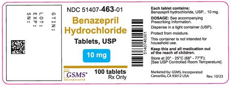 Benazepril Hydrochloride Tablets These Highlights Do Not Include All The Information Needed To