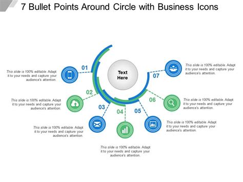 Bullet Points Around Circle With Business Icons Powerpoint Design