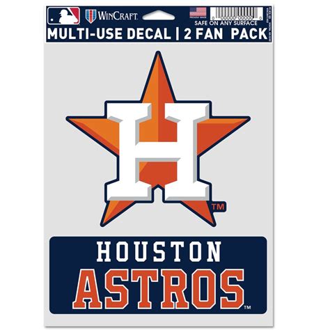 houston astros wincraft  pack team fan decal set