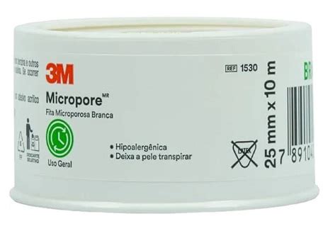 FITA MICROPORE HIPOALERGÊNICA BRANCA 3M