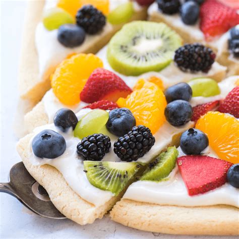 Fruit Pizza Easy Fruit Pizza Recipe No Chilling The Sugar Cookie Dough