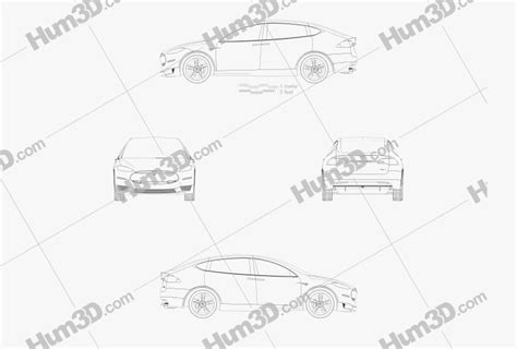 Tesla Model X Prototype 2014 Blueprint - 3DModels.org