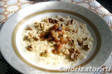 Овсяная каша с изюмом и грецким орехом - калорийность, состав, описание ...