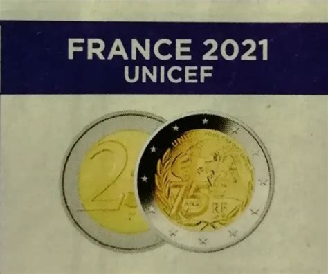 PIECE 2 EUROS commémorative 75 ans de l Unicef FRANCE 2021 EUR 4 00