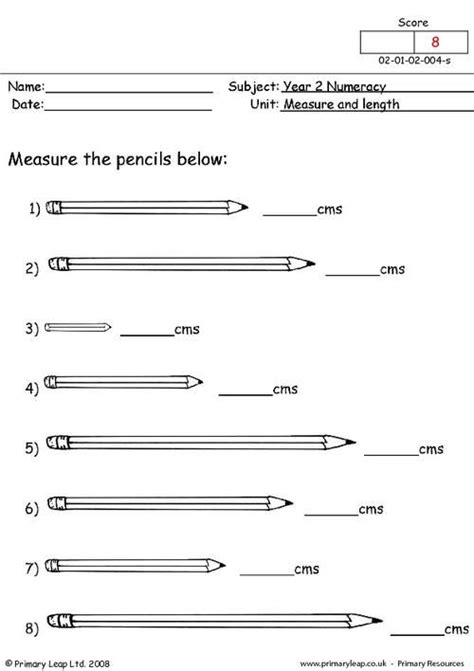 Grade 1 Lets Measure Length Worksheet